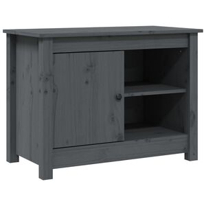 vidaXL ТВ шкаф, сив, 70x36,5x52 см, бор масив