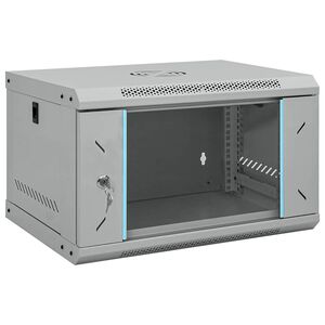 vidaXL Мрежов кабинет със съхранение Сив 53 x 45 x 30 см Стомана