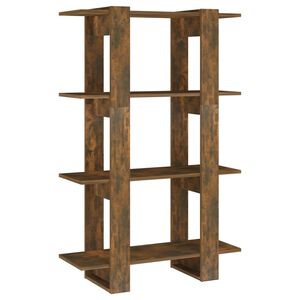 vidaXL Библиотека/разделител за стая, опушен дъб, 80x30x123,5 см