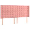 vidaXL Боксспринг легло с матрак и LED, розово, 180x200 см, кадифе