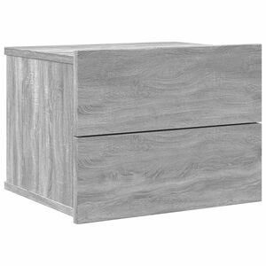 vidaXL Нощно шкафче, сив сонома, 40x30x30 см, инженерно дърво