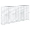 vidaXL Габионна кошница с покритие, 400x50x200 см, поцинковано желязо