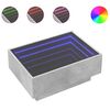 vidaXL Маса за кафе с LED, бетонно сива, 70x50x30 см, инженерно дърво