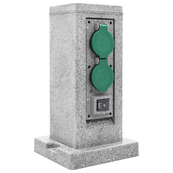 vidaXL Градински разклонител със сензор за здрач, стълб, пластмаса