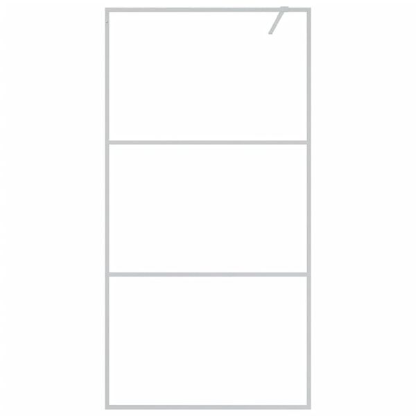 vidaXL Параван за баня сребрист 100x195 см прозрачно ESG стъкло