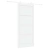 vidaXL Преплъзваща се врата 93 x 211 cm Инженерна дървесина Бяло