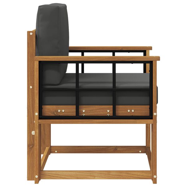 vidaXL Външен диван Солидно акациево дърво и полиестер Естествен