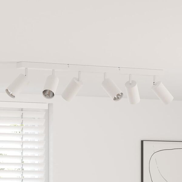 vidaXL Таванен спот с прожектори Бяло 73 x 6 x 16 см Метал