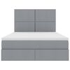 vidaXL Легло с място за съхранение и матрак Светлосиво 140 x 190 cm