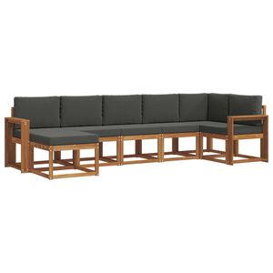 vidaXL Комплект дивани за открито 7 pcs Натурален и Антрацит