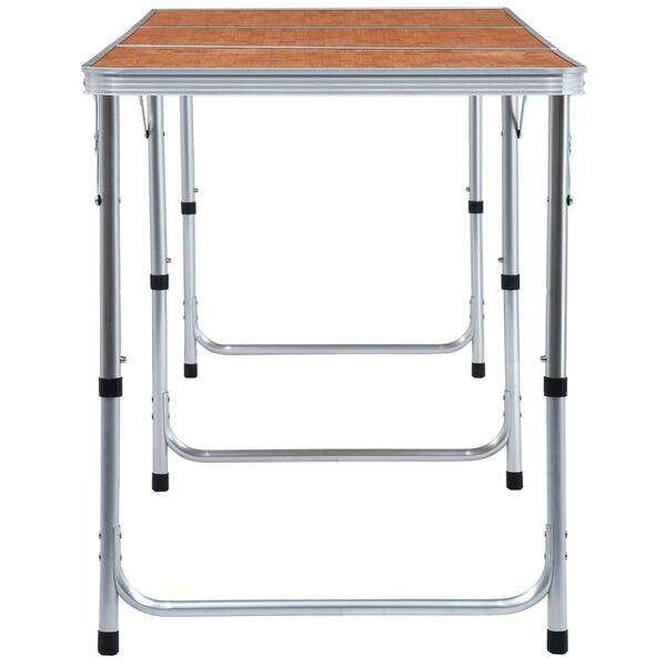 vidaXL Сгъваема къмпинг маса, алуминий, 180x60 см