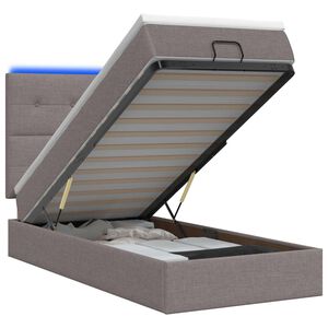 vidaXL Отоман с матрак и LED с LED ленти Таупе 90 x 190 cm Текстил