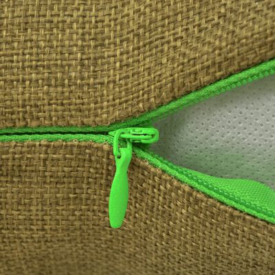 vidaXL Калъфки за възглавници, 4 бр, ленен вид, зелени, 50x50 см