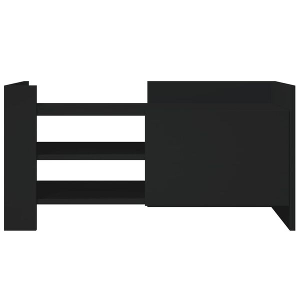 vidaXL ТВ шкаф, черен, 80x35x40 см, инженерно дърво