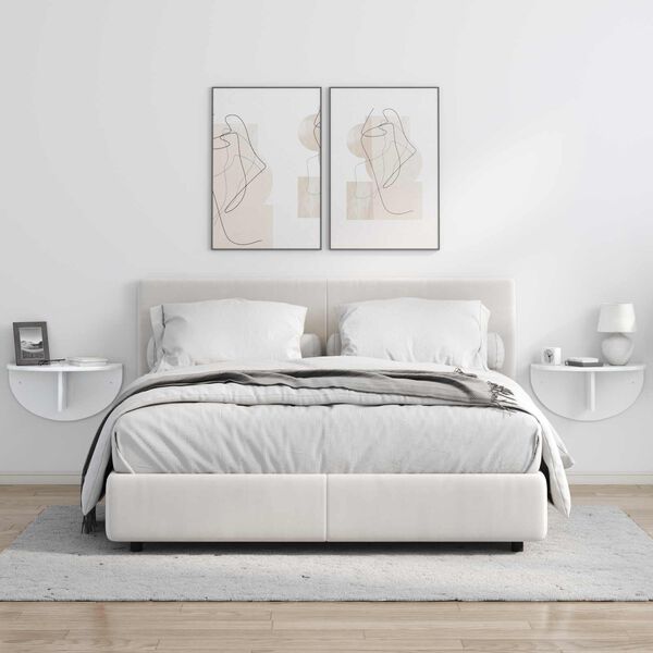 vidaXL Стенен рафт Лъскаво бяло 48 x 24 x 24 см Инженерно дърво