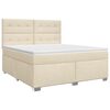 vidaXL Континентално легло с матрак Кремаво 140 x 190 cm Текстил