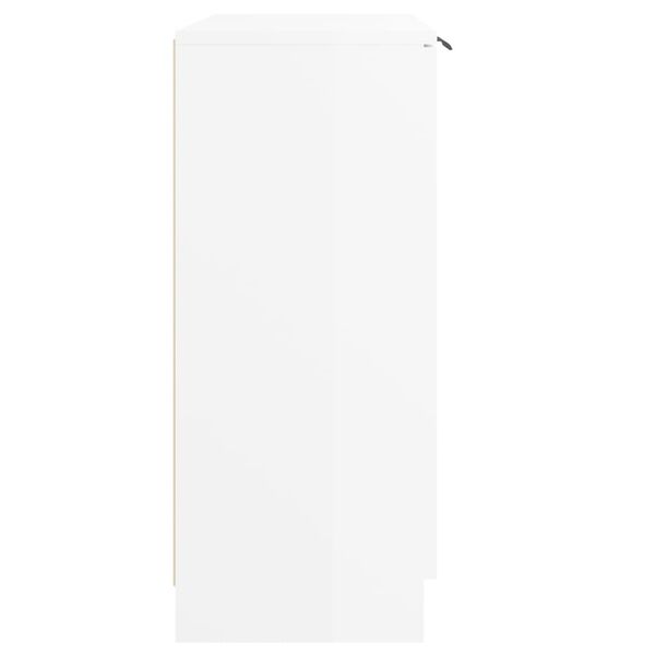 vidaXL Сайдборд, бял гланц, 60x30x70 см, инженерно дърво