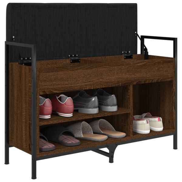 vidaXL Пейка за обувки, кафяв дъб, 85,5x32x57,5 см, инженерно дърво