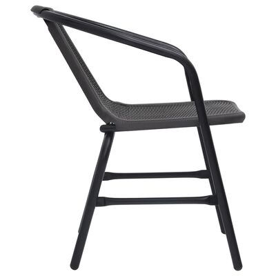 vidaXL Градински столове, 2 бр, пластмасов ратан и стомана, 110 кг