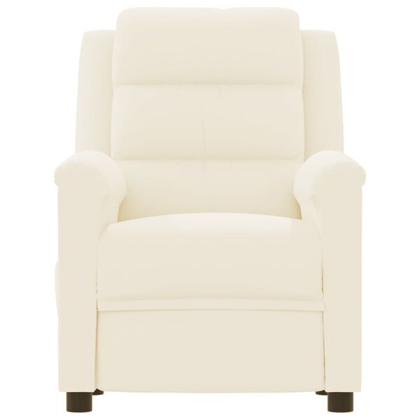 vidaXL Масажен стол, кремав, изкуствена кожа