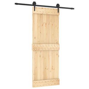 vidaXL Преплъзваща се врата 80 x 210 cm Естествено и черно