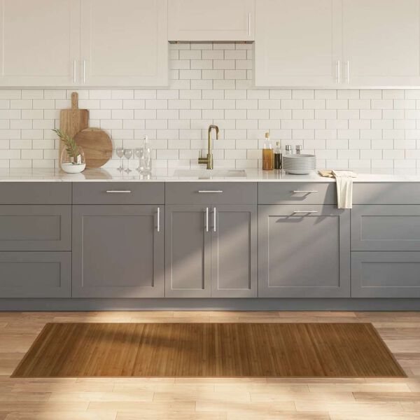 vidaXL Килим, правоъгълен, кафяв, 80x200 см, бамбук