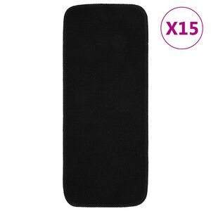 vidaXL Противоплъзгащи стелки за стълби, 15 бр, 60x25 см, черни