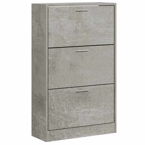 vidaXL Шкаф за обувки, бетонно сив, 63x24x103 см, инженерно дърво