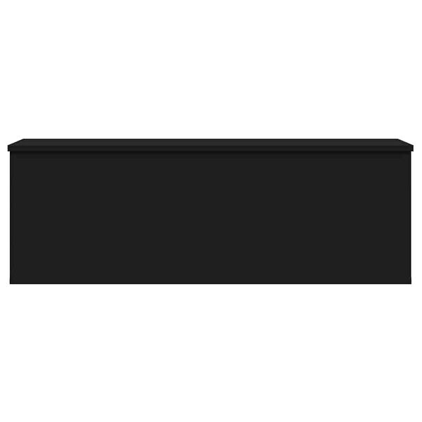 vidaXL Кутия за съхранение, черна, 102x35x35 см, инженерна дървесина