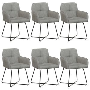 vidaXL Обедени столове 6 pcs Кадифе Светлосиво 59 x 56,5 x 86 см