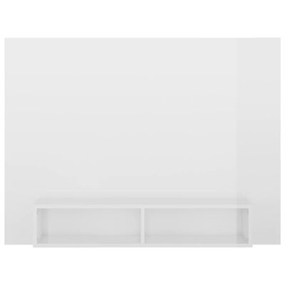 vidaXL Стенен ТВ шкаф, бял гланц, 120x23,5x90 см, ПДЧ