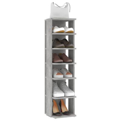vidaXL Шкафове за обувки, 2 бр, бетонно сиви, 27,5x27x102 см