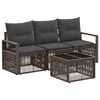 vidaXL Градински Софа Комплект 4 pcs Сиво полиратан
