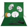 vidaXL Фотографски комплект за студио с лампи, чадъри, фон и рефлектор