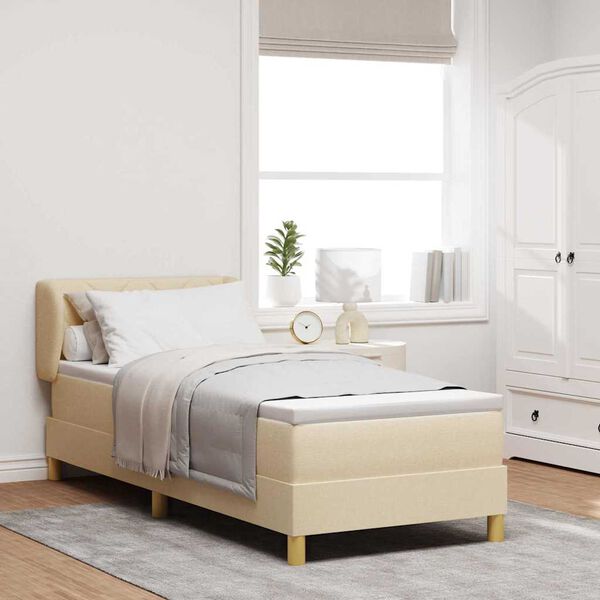 vidaXL Легло с пружинирана основа с матрак Крем 80 x 200 cm текстил