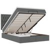 vidaXL Османска легло с матрак и LED, тъмносиво, 140x190 см, плат