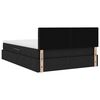 vidaXL Легло с място за съхранение и LED Черно 140 x 190 cm текстил