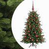 vidaXL Изкуствена коледна елха с топки 120 см 150 LED светодиода