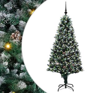 vidaXL С изкуствено коледно дърво с 300 LED светодиода Зелен 180 cm