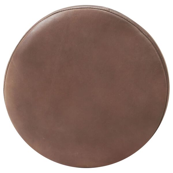 vidaXL Бар табуретки, 2 бр, състарено кафяво, естествена кожа