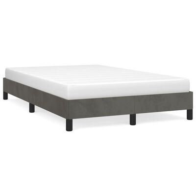 vidaXL Рамка за легло, тъмносива, 120x200 см, кадифе