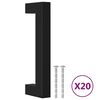vidaXL Дръжки за шкафове, 20 бр, черни, 96 мм, неръждаема стомана