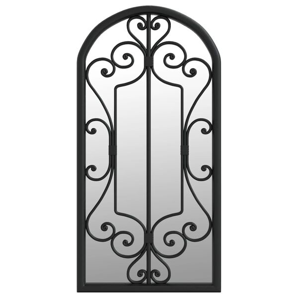 vidaXL Огледало, черно, 70x30 см, желязо, за употреба на закрито