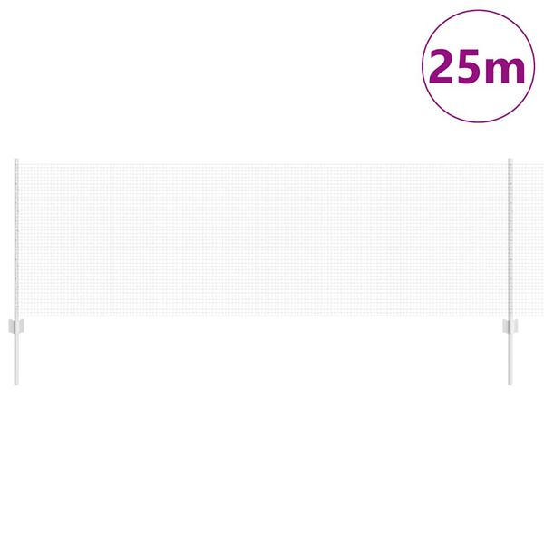 vidaXL Ограда с пост Сребрист 0,8 x 25 m Стомана