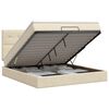vidaXL Огледално легло с матрак с таблото Кремаво 180 x 200 cm Текстил