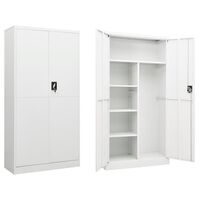 vidaXL Заключващ се шкаф, бял, 90x40x180 см, стомана