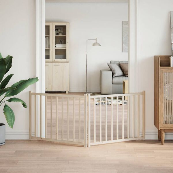 vidaXL Сгъваема преграда за кучета 2 панела 160 см чам масив