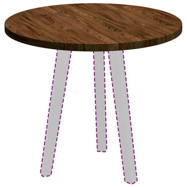 vidaXL Топ за маса Тъмен кафяв &Oslash; 60 x 2,5 cm Масивен дъб