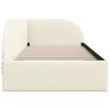 vidaXL Ъглова рамка за легло с таблото Крем 90 см x 190 см Кадифе