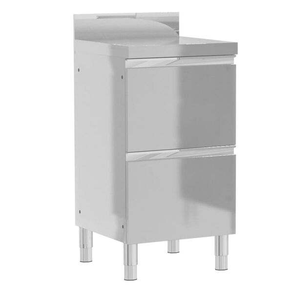 vidaXL Кухненски шкафове за търговци, 3 бр., неръждаема стомана